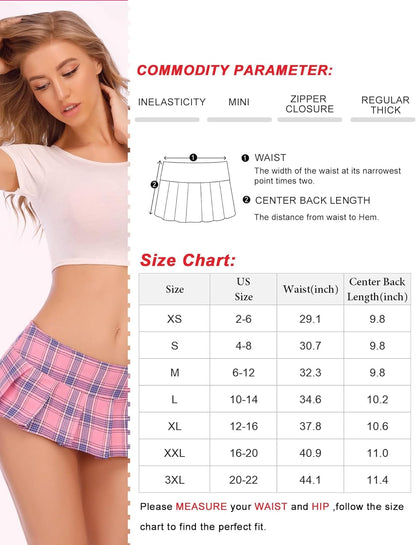 Lingerie for Women Role Play Costume Mini Plaid Skirt Schoolgirl Outfits