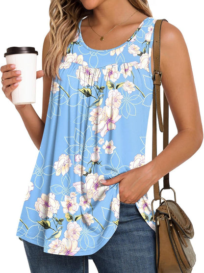 Women'S Tank Tops 2025 Summer Tunics Casual Sleeveless Shirts Ladies Loose Fit Blouses S-4XL