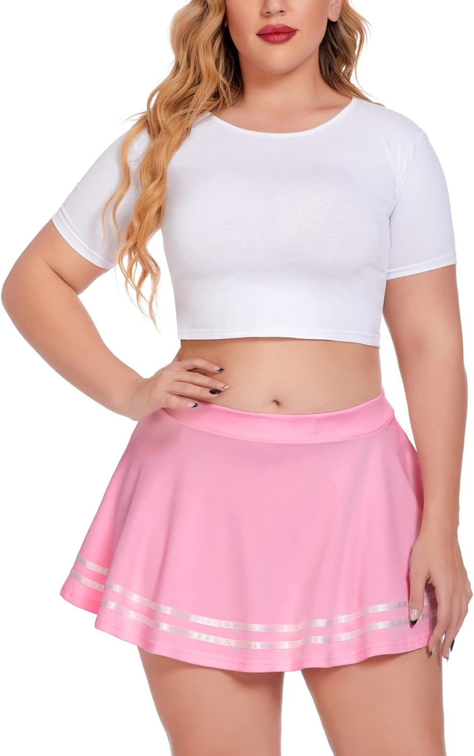 Women'S Sexy Mini Skirt Pleated Elastic Waist Ruffle Sailor Skirts School Uniform Skirts Cheerleader