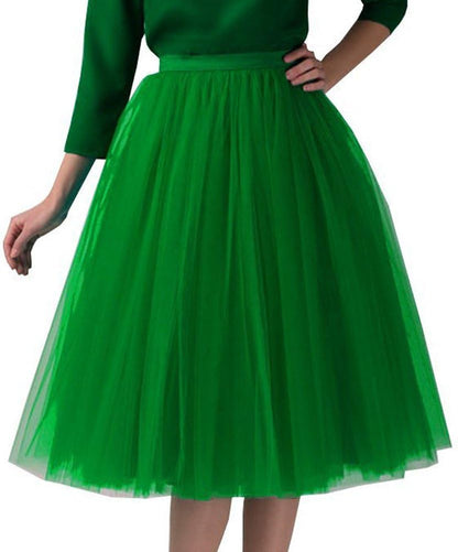 Hebetop◄ Wedding Planning Women'S a Line Short Knee Length Tutu Tulle Prom Party Skirt Green