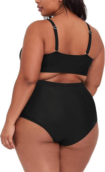 Women'S plus Size High Waist Ruched Swimsuit Swimwear Bathing Suit