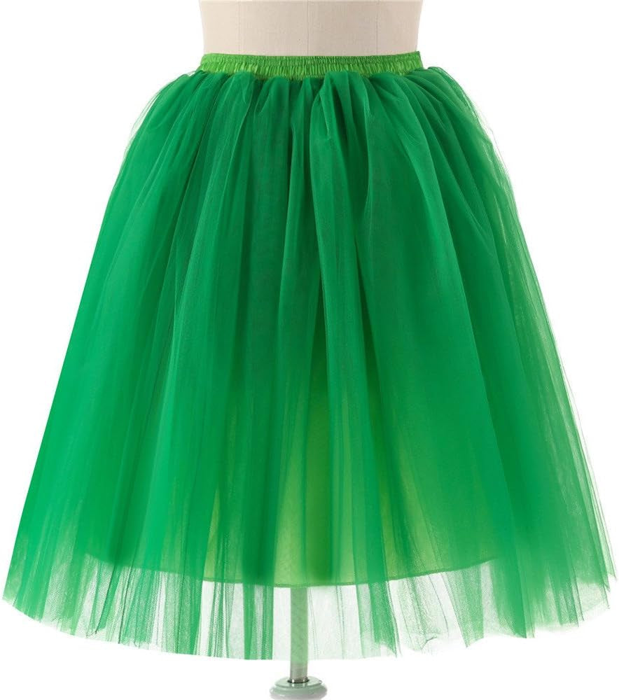 Hebetop◄ Wedding Planning Women'S a Line Short Knee Length Tutu Tulle Prom Party Skirt Green