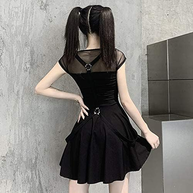 Women'S Black Dresses for Women Cute Alt Lolita Dress Night Out Outfit Curvy Dresses Aesthetic Cheap Lolita Dress