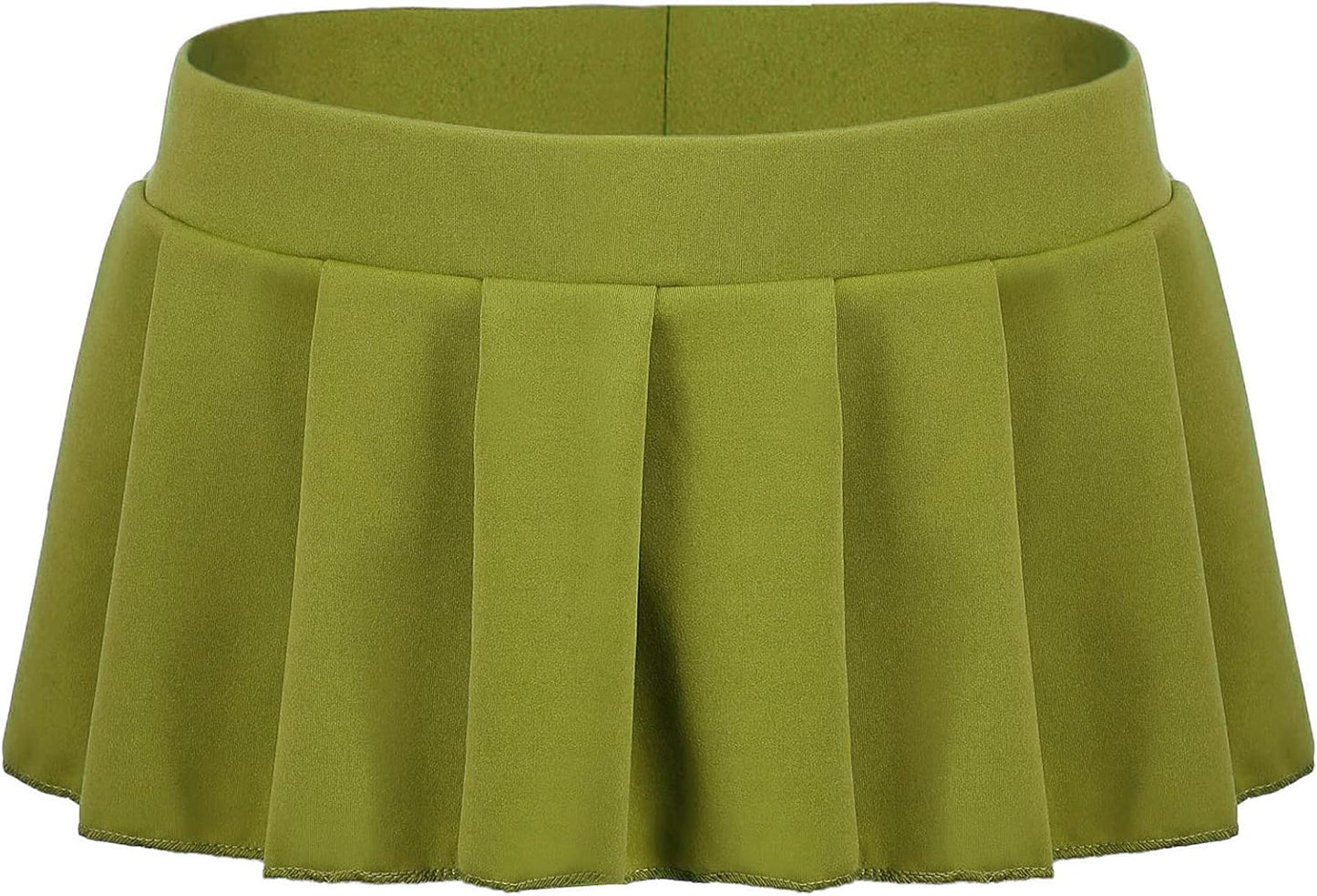 Women Mini Skirt Lingerie Cosplay Outfit Solid Ruffle Lingerie Skirts Light Green Xxx-Large