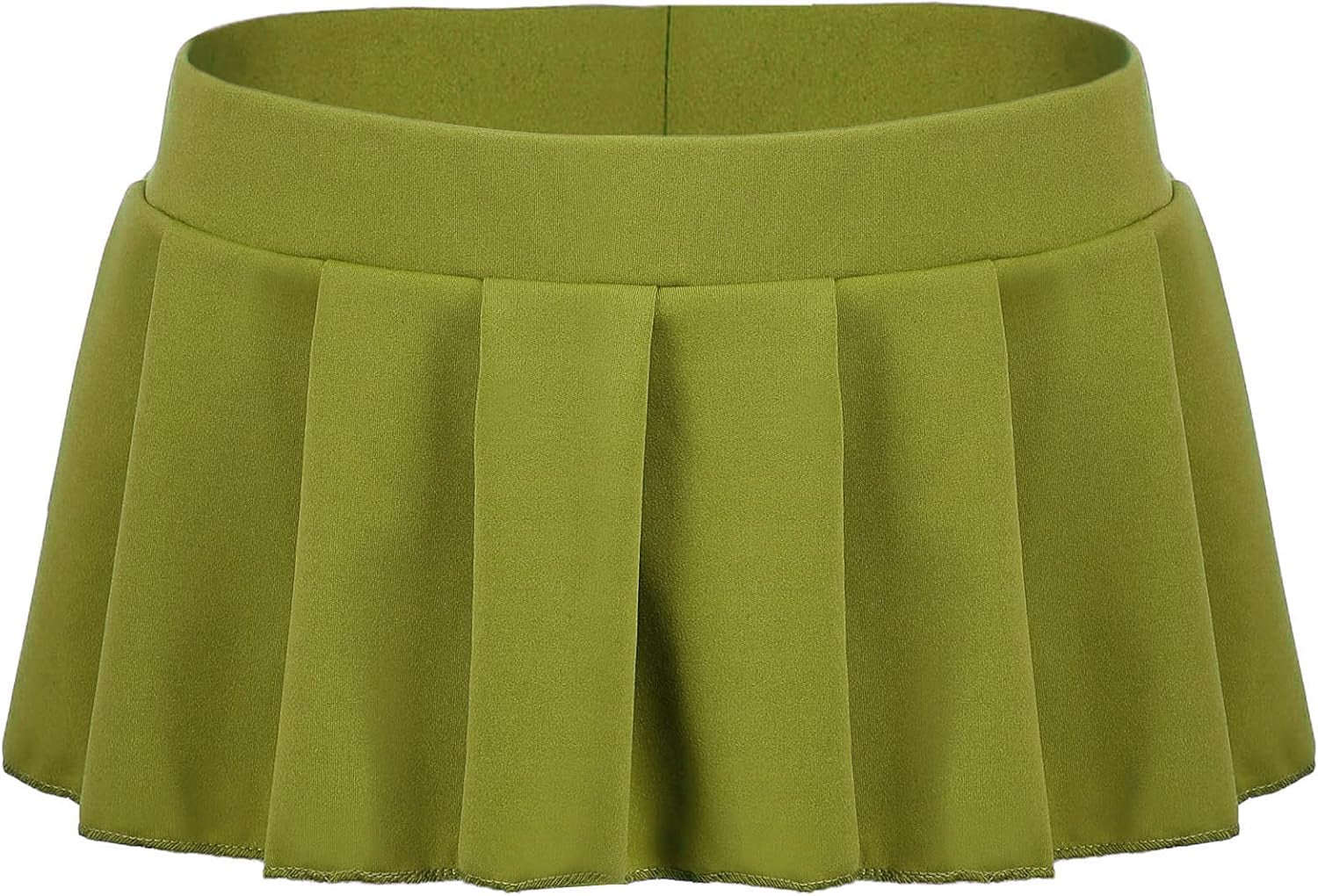 Women Mini Skirt Lingerie Cosplay Outfit Solid Ruffle Lingerie Skirts Light Green Xxx-Large