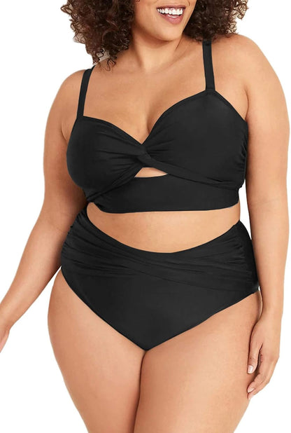 Women'S plus Size High Waist Ruched Swimsuit Swimwear Bathing Suit