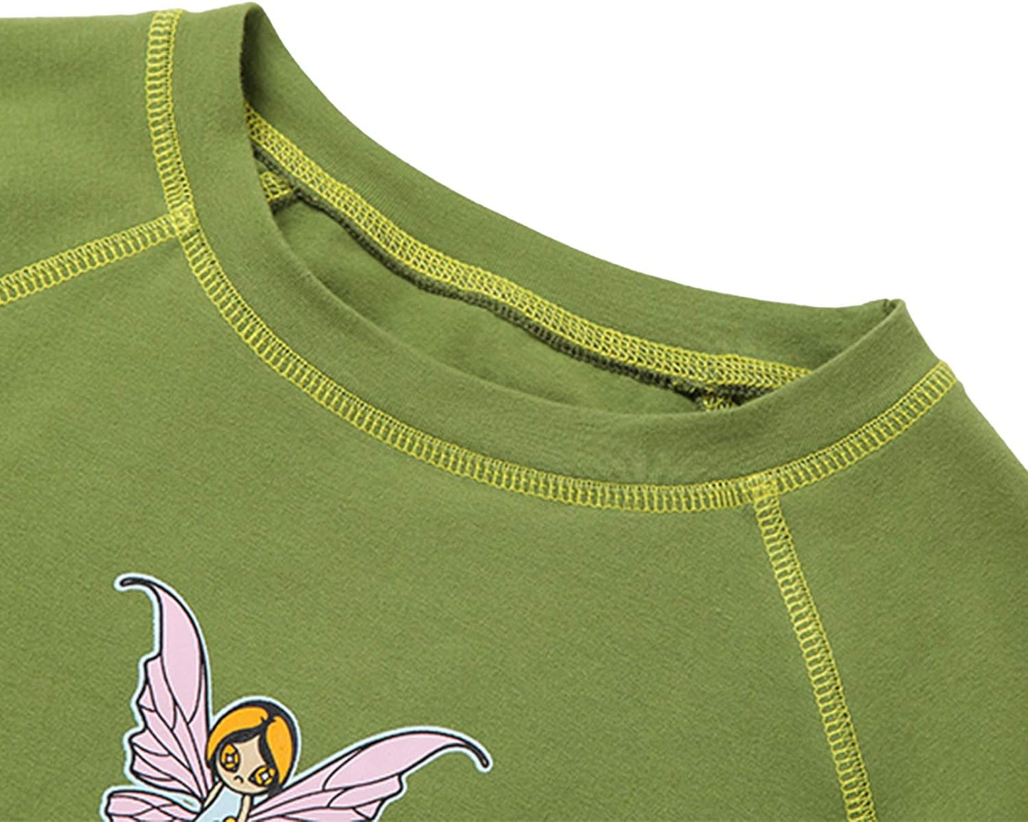 Women Y2K Fairy Graphic Crop Top Green S